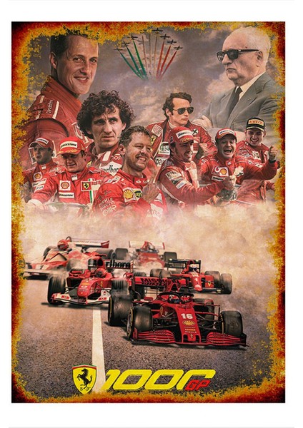 Formula 1 Ferrari Model Mdf Tablo 35 cm x 50 cm