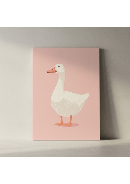 Pembe Arka Plan Kaz Portresi Tablosu fiyatları