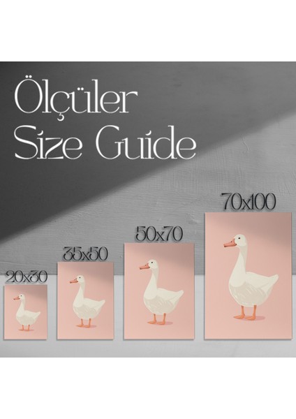 Pembe Arka Plan Kaz Portresi Tablosu modelleri