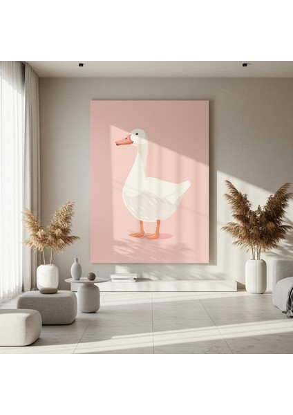 Pembe Arka Plan Kaz Portresi Tablosu fırsatları