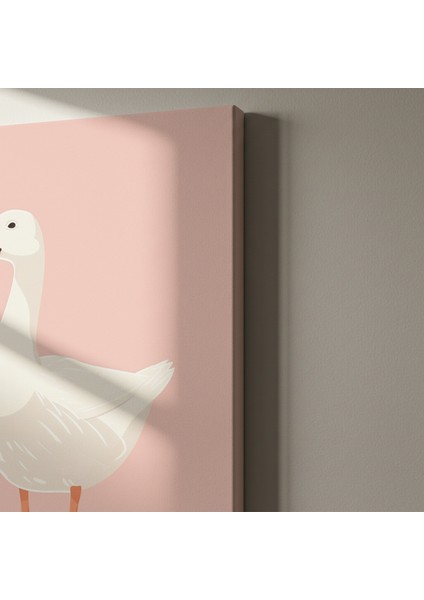 Pembe Arka Plan Kaz Portresi Tablosu indirimleri