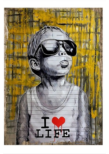 Tarz Çocuk Hediyelik Ahşap Tablo 35 cm x 50 cm