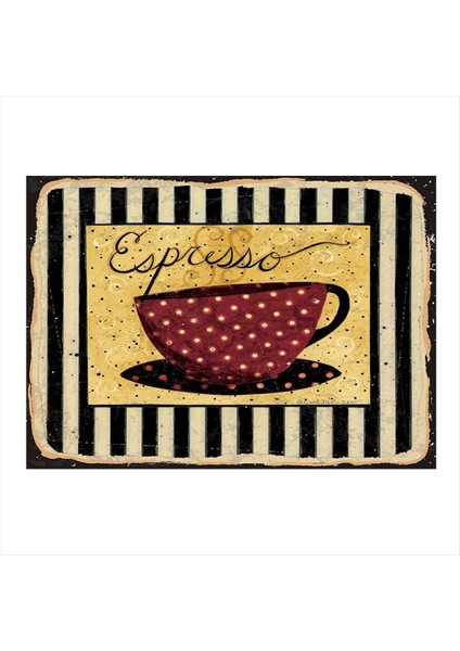 Espresso Kahve Dekoratif Ahşap Tablo 35 cm x 50 cm
