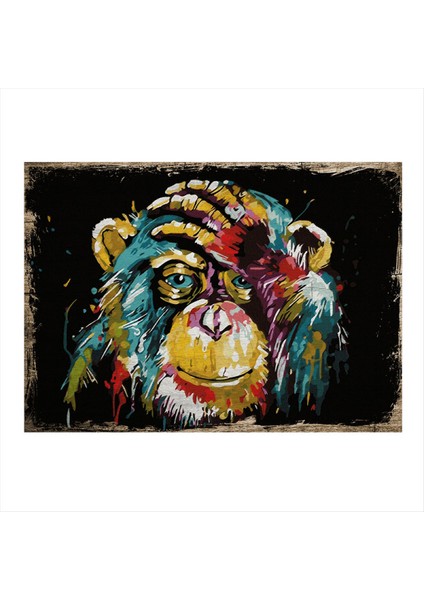 Sevimli Maymun Mdf Poster 35 cm x 50 cm