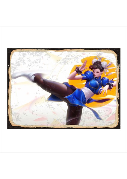 Street Fighter Chun-Li Hediyelik Ahşap Tablo 35 cm x 50 cm