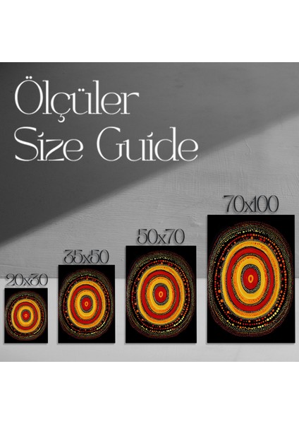 Aborjin Ilhamıyla Sıcak Renkler Soyut Tablo modelleri