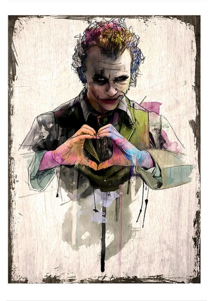 Joker Kalp Modern Ahşap Tablo 35 cm x 50 cm
