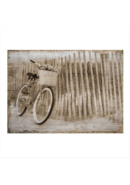 Bisiklet ve Çiçek Hediyelik Mdf Tablo 35 cm x 50 cm