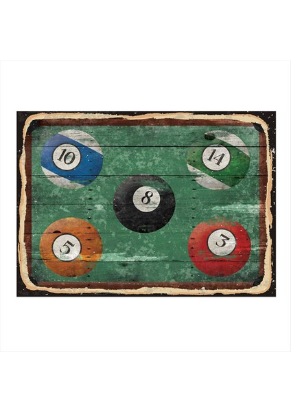 Bilardo Topları Art Mdf Poster 35 cm x 50 cm