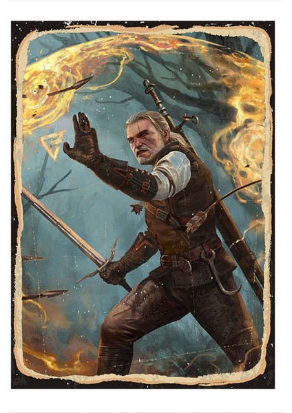 The Witcher Dekoratif Ahşap Tablo 35 cm x 50 cm