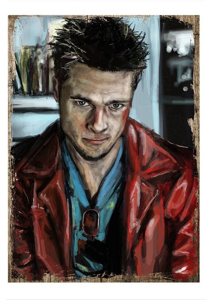 Ahşap Tablo 35 cm x 50 cm Fight Clube Tyler Durden