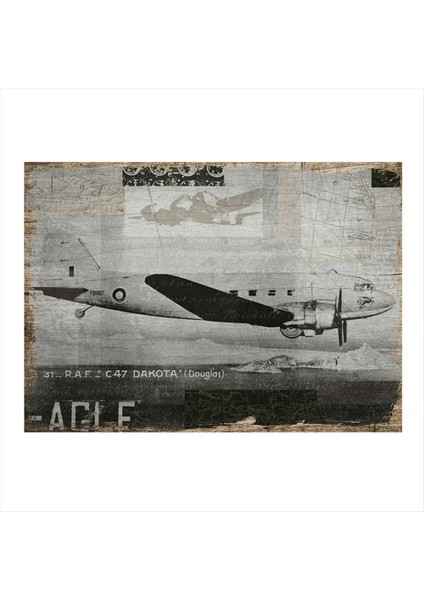 Eski Tip Açık Dekoratif Ahşap Tablo 35 cm x 50 cm