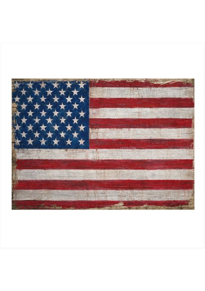 Amerika Bayrağı Model Mdf Tablo 35 cm x 50 cm
