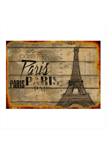 Paris Eyfel Kulesi Model Mdf Tablo 35 cm x 50 cm