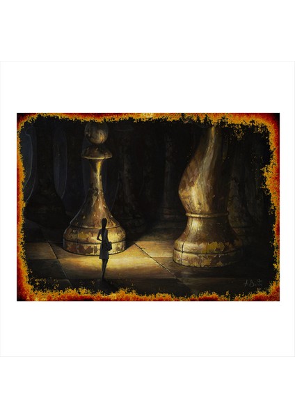 Dev Satranç Tahtası Dekoratif Mdf Tablo 35 cm x 50 cm