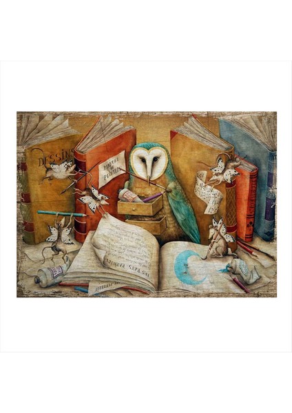 Sevimli Hayvanlar Dekoratif Mdf Tablo 35 cm x 50 cm