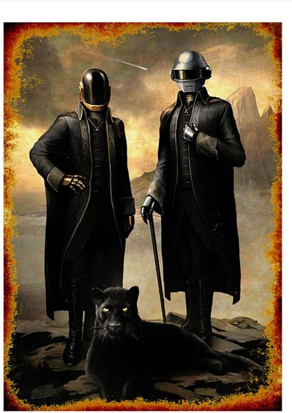 Daft Punk Model Ahşap Tablo 35 cm x 50 cm