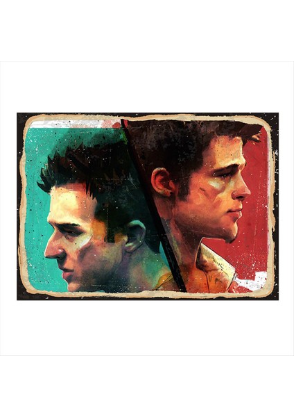 Dövüş Kulübü Tasarım Ahşap Tablo 35 cm x 50 cm