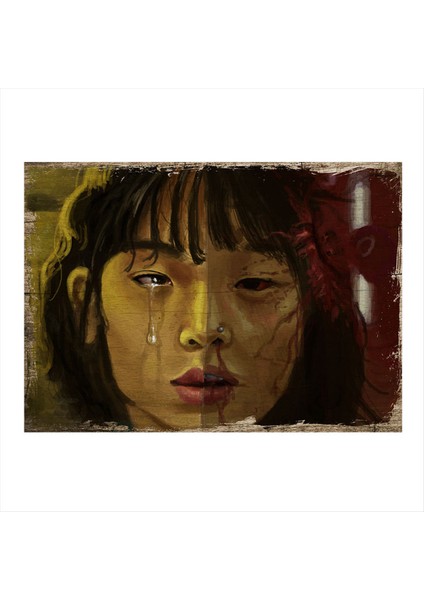 Ağlayan Kadın Model Mdf Tablo 35 cm x 50 cm