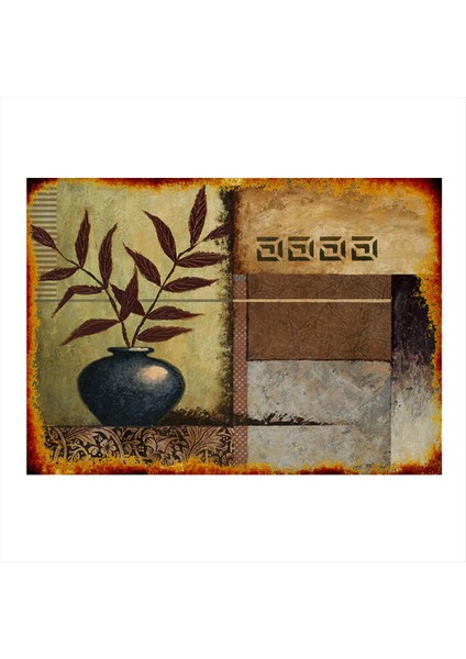 Çiçek ve Mavi Vazo Art Mdf Tablo 35 cm x 50 cm