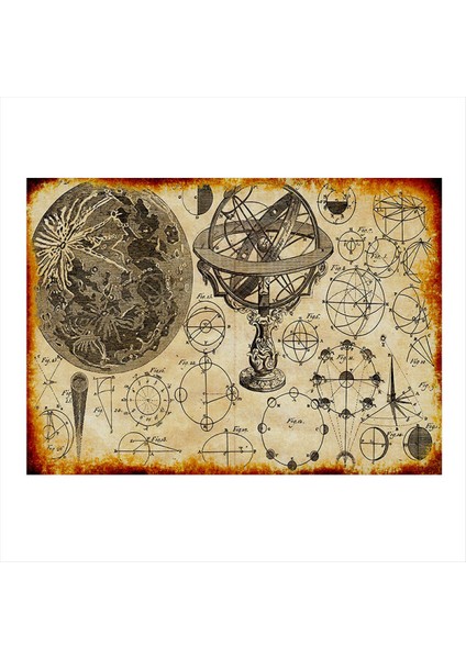 Astronomi Hediyelik Ahşap Tablo 35 cm x 50 cm