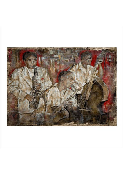 Müzisyenler Hediyelik Ahşap Tablo 35 cm x 50 cm