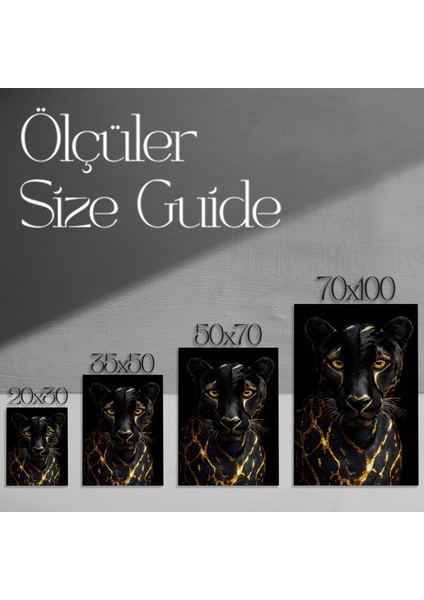 Altın Detaylı Kara Panter Tablosu modelleri