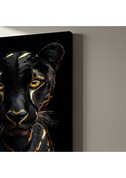 Altın Detaylı Kara Panter Tablosu indirimleri