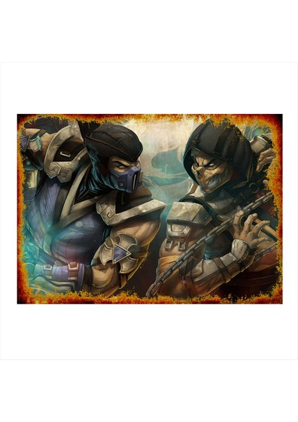 Mortal Kombat Dekoratif Ahşap Tablo 35 cm x 50 cm