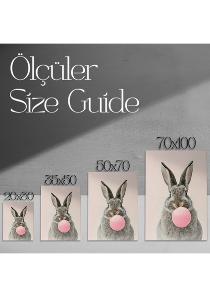 Sakızlı Tavşan Portresi Tablosu modelleri