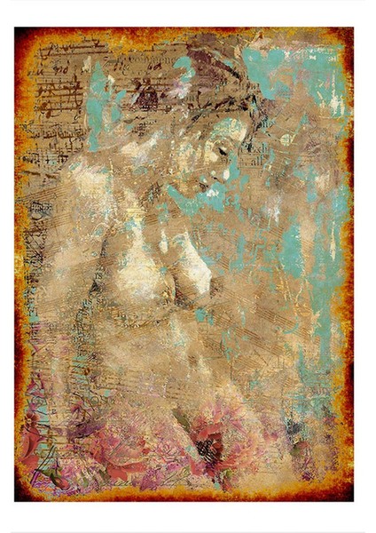 Çıplak Kadın Tasarım Ahşap Tablo 35 cm x 50 cm