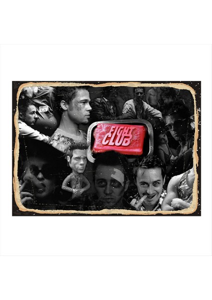 Dövüş Kulübü Model Ahşap Tablo 35 cm x 50 cm