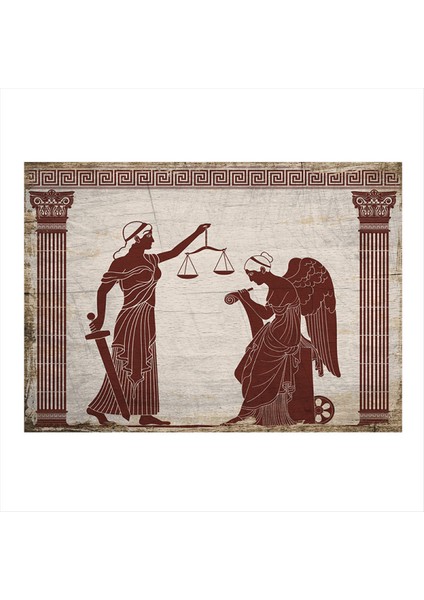 Adalet. Tanrıçası Model Ahşap Tablo 35 cm x 50 cm