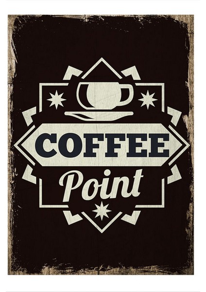 Coffee Point Desenli Mdf Tablo