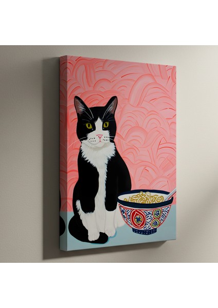 Şirin Kedili Modern Sanat Tablosu