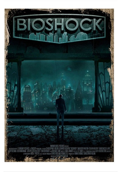 Bioshock Model Ahşap Tablo 35 cm x 50 cm