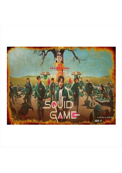 Squid Game Hediyelik Ahşap Tablo 35 cm x 50 cm