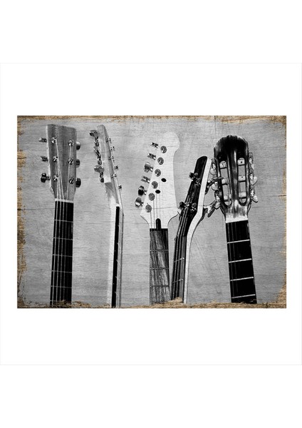 Çeşitli Gitarlar Modern Mdf Tablo 35 cm x 50 cm