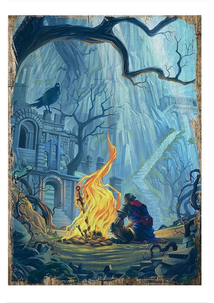Dark Souls Dekoratif Ahşap Tablo 35 cm x 50 cm