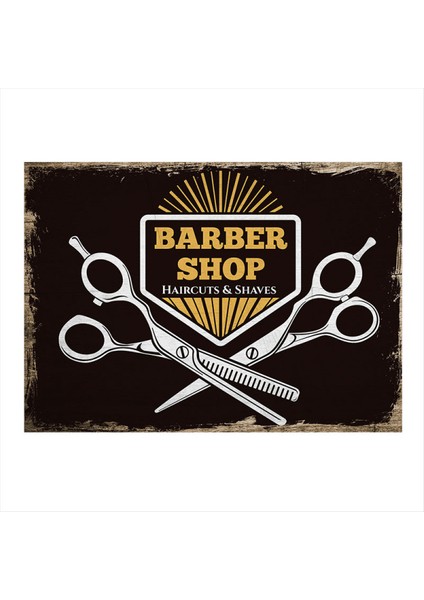 Berber Dükkanı Art Mdf Poster 35 cm x 50 cm