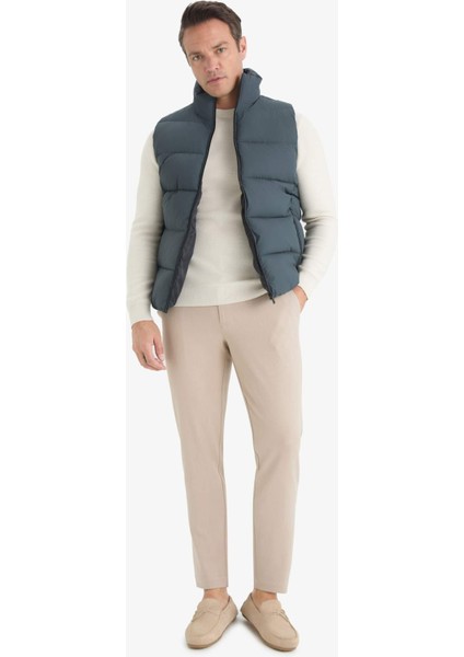 Su İtici Slim Fit Dar Kesim Dik Yaka Astarlı Fermuarlı Cepli Mevsimlik Baharlık Şişme Yelek C5630AX25AU fiyatları