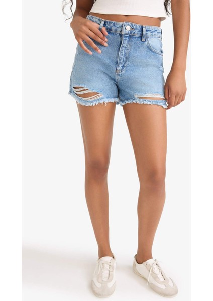 Yüksek Bel Paça Ucu Kesik Jean Şort E0504AX25AU modelleri