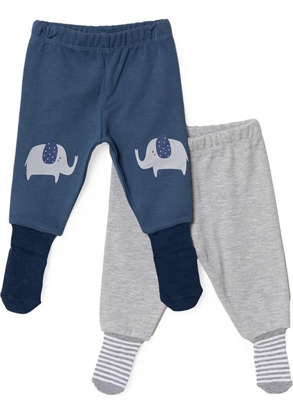 Erkek Bebek 2li Çoraplı Pantolon Çoraplı