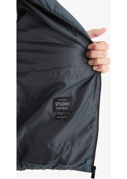 Su İtici Slim Fit Dar Kesim Dik Yaka Astarlı Fermuarlı Cepli Mevsimlik Baharlık Şişme Yelek C5630AX25AU