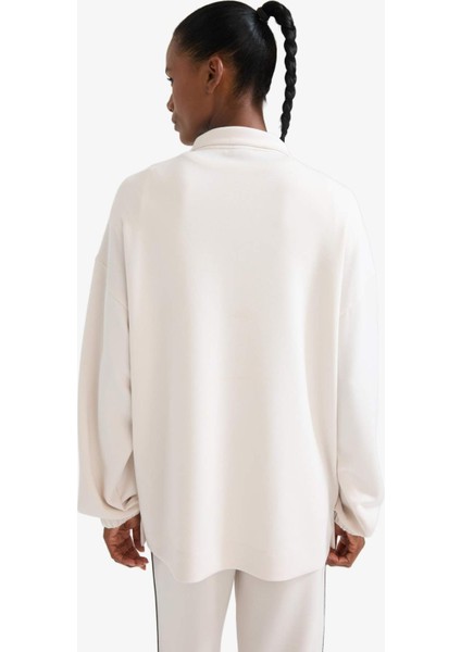 Fit Long Fit Dik Yaka Fermuarlı Modal Sweatshirt D1457AX25AU