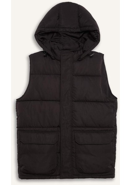 Su İtici Regular Fit Kapüşonlu Fermuarlı İç Cepli Şişme Yelek W5509AZ25AU