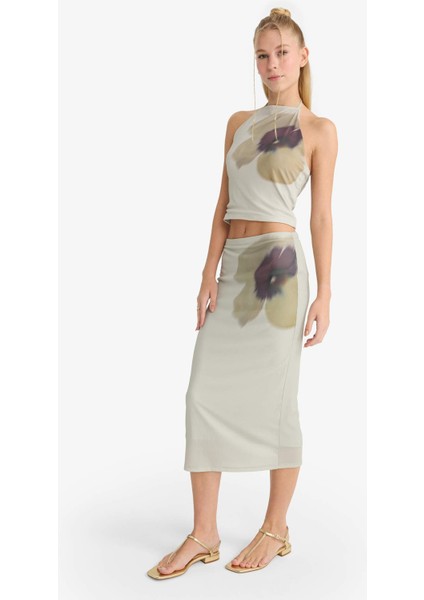 Coool Normal Bel Çiçek Desenli Tül Midi Kalem Etek G1192AX25HS fiyatları