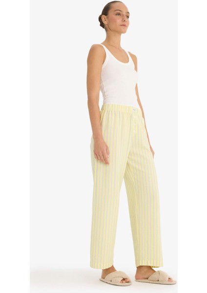 Regular Fit Gofre Dokulu Çizgili Pijama Altı-Fall in Love F8930AX25HS fiyatları