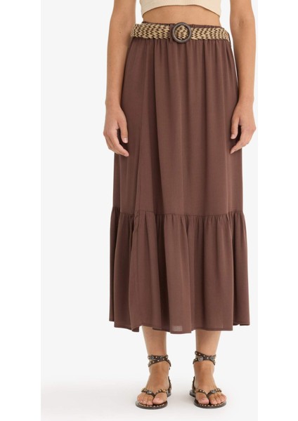 A Kesim Krinkıl Viskon Etek F9647AX25AU modelleri