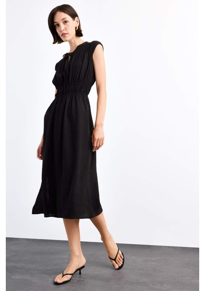 Önü Bağlamalı Kolsuz Midi Elbise G0654AX25SM